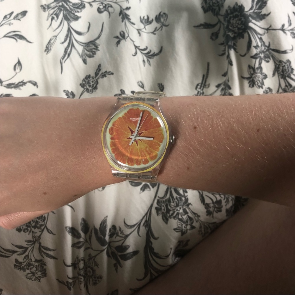 orange swatch watch